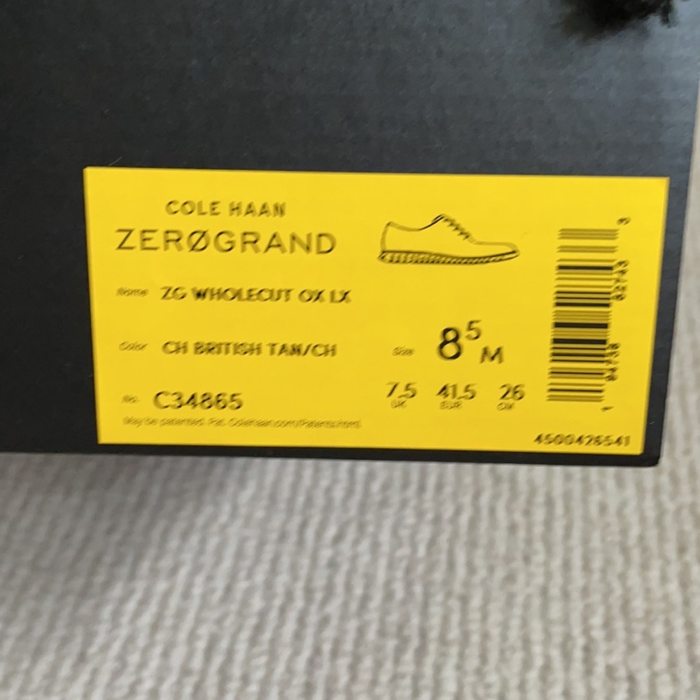 Cole Haan tan mens shoes in box